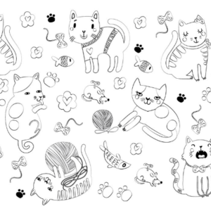 Коврик для творчества-многоразовая раскраска «Котики» (32,5х22,5 см)