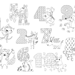 Коврик для творчества-многоразовая раскраска «Цифры» (44,5х34,5 см)