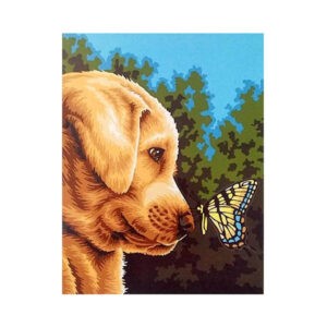Алмазная мозаика "Собачка с бабочкой", 30x40 см