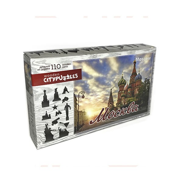 Фигурный деревянный пазл "Москва", 110 элементов (Citypuzzles)