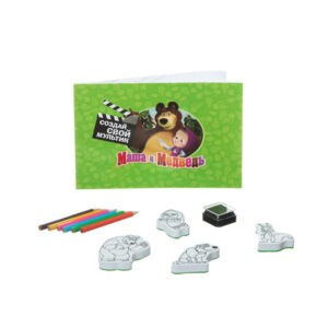 Набор для творчества со штампами "Маша и Медведь" (зеленый), Bondibon