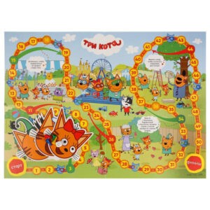 Настольная игра-ходилка с масками "Три кота", Умные игры