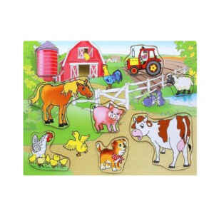 Деревянный пазл с вкладышами "Ферма", Рыжий кот