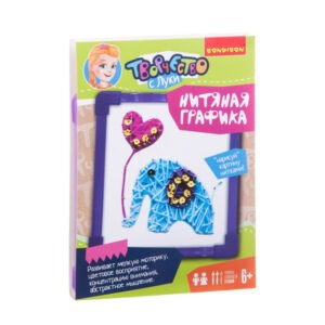 Набор для творчества "Нитяная графика. Картина из ниток "Слоник", Bondibon