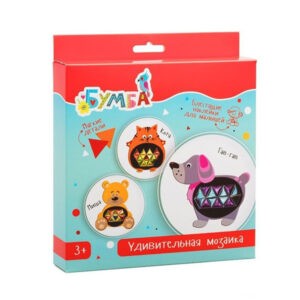 Удивительная мозаика с фольгированными наклейками "Зверюшки", БУМБА