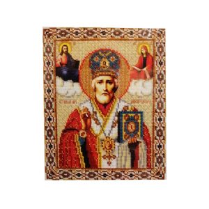 Алмазная картина "Икона Николай Чудотворец", (20*30 см)
