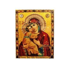 Алмазная картина "Владимирская Икона Божией Матери", (20*30 см)