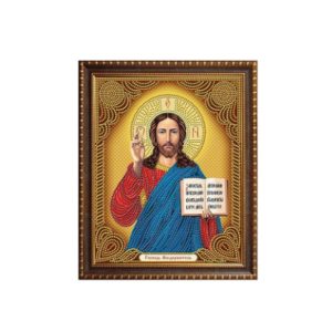 Алмазная мозаика "Икона Господь Вседержитель", (27*33 см)