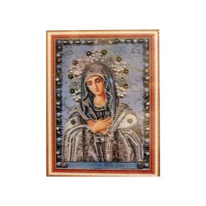 Алмазная мозаика "Икона Богоматери Радость Всех Радостей (Серафимово Умиление)", (20*30 см)
