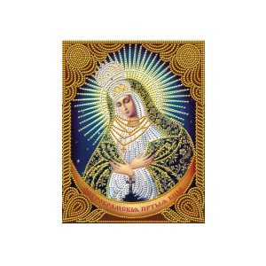 Алмазная мозаика "Икона Остробрамская Богородица", (27*33 см)