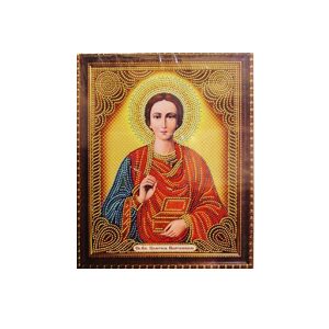 Алмазная мозаика "Икона Святой Целитель Пантелеймон", (27*33 см)