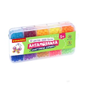 Набор для творчества Аквамозаика "Бусины" 1000 бусин, 10 цветов, (блестящие) Bondibon
