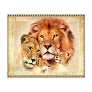 Алмазная мозаика «Львиная семья», 20х30 см