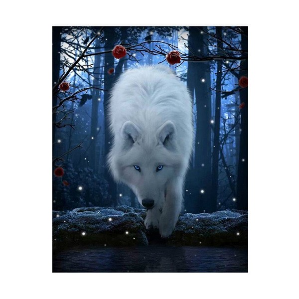 Алмазная мозаика «Полярный волк», 20х30 см