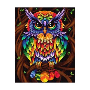 Картина по номерам "Радужная сова" , 40х50 см