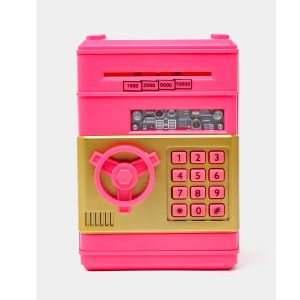Детский Сейф копилка с электронным кодовым замком (розовый)