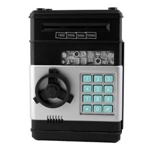 Детский Сейф копилка с электронным кодовым замком (черный)