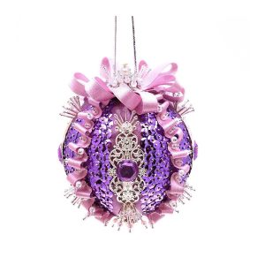 Новогодний шар из пайеток "Сиреневый туман"