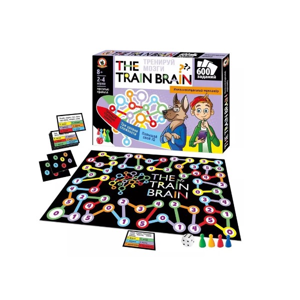 Настольная игра "The Train Brain. Тренируй мозги", Русский стиль Настольная игра "The Train Brain. Тренируй мозги", Русский стиль